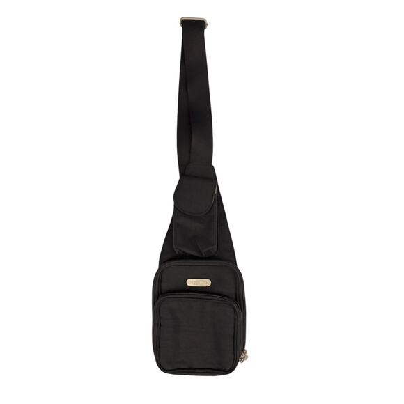 Baggallini Uptown Hudson Black Nylon Sling Crossbody Bag Adjustable Strap - Picture 1 of 11